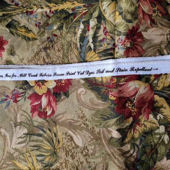 "Vintage Jungle" Leopards & Floral Design Upholstery Fabric 7 Yards - Picture 3 of 6